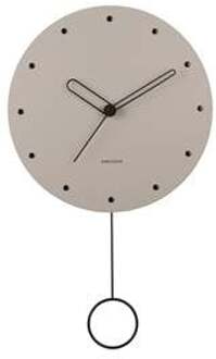Karlsson Wall clock Studs pendulum wood warm grey Grijs