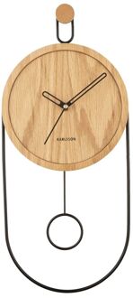 Karlsson Wall clock Swing pendulum light wood veneer Bruin