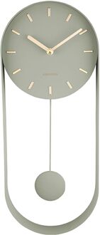 Karlsson Wandklok Pendulum Charm - Staal Jungle Groen - 50x20x4,8cm