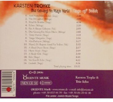 Karsten Troyke - Dus Gezang Fin Main Harts. Tango Oy