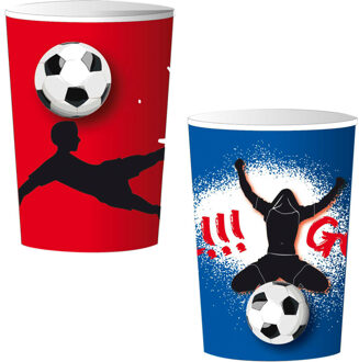 Kartonnen Bekers Goal! 25 Cl 8 Stuks Blauw