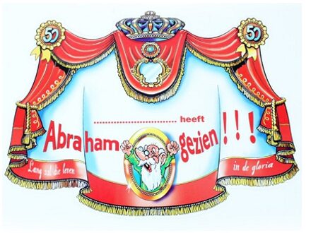 Kartonnen kroonschild ... heeft Abraham gezien