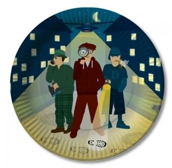 Kartonnen party bordjes in detective thema 16x stuks van 23 cm