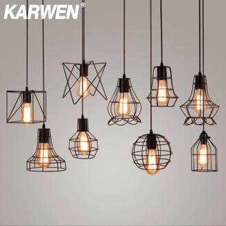 KARWEN Pendant lights Lamparas de techo colgante moderna hanglamp industrial lamp loft pendant lamp metal Hanging Lamp E27