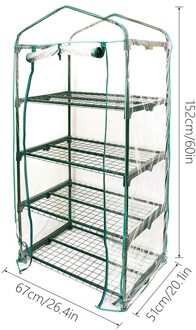 Kas Pvc Cover Tuin Cover Planten Bloem Huis Voor Outdoor Groeiende Zaailingen Waterdichte Planten Cover Geen Ijzer Stand 4 Tier