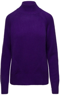 Kasjmier Mockneck Sweater Allude , Purple , Dames - M,S