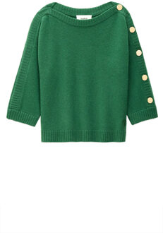 Kasjmier trui met knopen Classy  groen - XS (FR 0),S (FR 1),M (FR 2),L (FR 3),