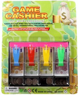 Kassa speelgeld set in kassalade 24-delig - Speelgeld Multikleur