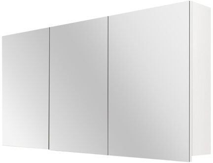 kast 120x60x15cm 3 deuren met spiegel MDF Wit