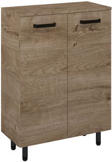 Kast Ava 60cm 2 Deuren Eik En Zwart Met Poten