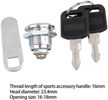 Kast Cam Lock Deur-Vat Lade Kabinet Sloten Mailbox Metalen Locker Tool Security Accessoires 16Mm + 2 Sleutels