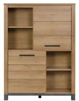 Kast Finn 2-deurs - licht eikenkleur - 40x110x151 cm - Leen Bakker Bruin - 40 x 110 x 151