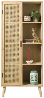 Kast Java met deurtje en vakken - bruin - 160x70x33.5 cm