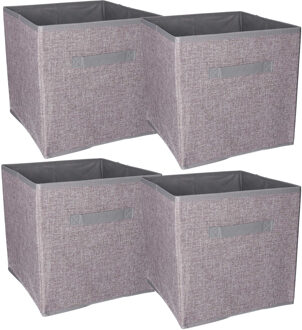 Kast opberg/opruim mand - 4x - grijs - 30 x 30 x 30 cm
