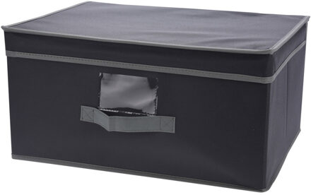 Kast opberg/opruim mand donkergrijs 31 x 28 x 16 cm - Opbergbox