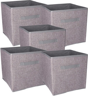 Kast opberg/opruim mand - Set van 8x stuks - grijs - 30 x 30 x 30 cm