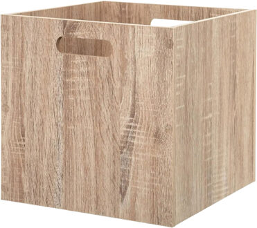 Kast opbergmand/kastmand - lichtbruin - mdf hout - 29 liter - 31 x 31 x 31 cm - inklapbaar - Opbergkisten