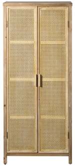 Kast webbing Lombok - bruin - 165x70x40 cm