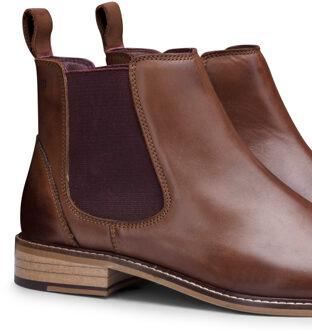 Kastanjebruine leren klassieke Chelsea-laarzen voor heren