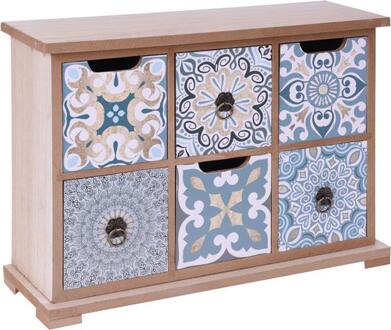 Kastje hout met 6 laden