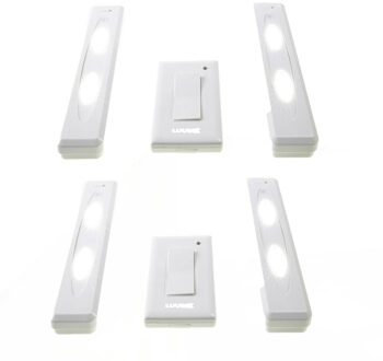 Kastlampen 4 stuks met schakelaar LED lampen wit 15 cm