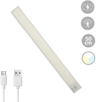 Kastverlichting met sensor - Dual White - 50cm - Oplaadbaar - Zilver