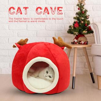 Kat Bed Cave Leuke Gewei Kat Huis Comfy Kitten Knuffelen Bed Hut Warm Houden Elanden Pet Onderdak Dierbenodigdheden Huisdier kat Huis