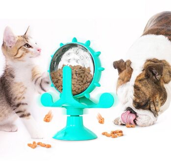 Kat Behandelen Speelgoed Kat Accessoires Hond Speelgoed Plagen Kat Trage Voedsel Spiller Windmolen Draaitafel Kat Levert Kat Speelgoed Interactieve blauw