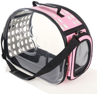 Kat Carrier Ademende Pet Hond Kat Carriers Rugzak Tassen Reizen Ruimte Capsule Kooi Draagbare Transport Huisdier Zak Draagtas Voor Katten Roze / M (42x28x32cm)