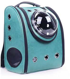 Kat carrier Rugzak Ademende Reizen Lederen Schoudertas voor Pet Cat Soft Capsule Zak Outdoor Draagbare Verpakking Carrier donker groen