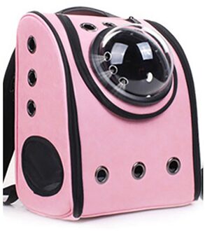 Kat carrier Rugzak Ademende Reizen Lederen Schoudertas voor Pet Cat Soft Capsule Zak Outdoor Draagbare Verpakking Carrier roze