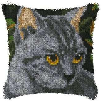 Kat Diy Klink Haak Tapijt Kit 3D Segment Borduren Kussen Wol Kruissteek Tapijt Set Ambachten