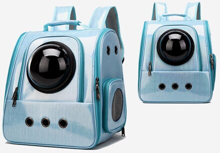 Kat Draagtas Draagbare Ademende Ruimte Capsule Tassen Voor Puppy Katten Outdoor Reizen Leveringen Huisdier Dubbele Schouder Rugzak Blauw