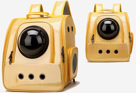 Kat Draagtas Draagbare Ademende Ruimte Capsule Tassen Voor Puppy Katten Outdoor Reizen Leveringen Huisdier Dubbele Schouder Rugzak geel