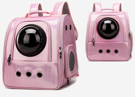 Kat Draagtas Draagbare Ademende Ruimte Capsule Tassen Voor Puppy Katten Outdoor Reizen Leveringen Huisdier Dubbele Schouder Rugzak Roze