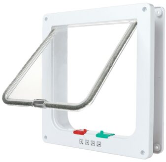 Kat Flap Deur Met 4 Manier Lock Beveiliging Flap Deur S/M/L Voor Hond Kat Kitten Kleine huisdier Gate Deur Kit Kat Deur Huisdieren Benodigdheden