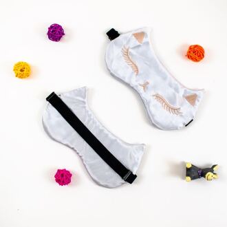 Kat Gezicht Geïmiteerd Zijde Ooglapje Shading Slaap Oog Verstelbare Eyepatch Travel Relax Cover Blindfold Eye Care Tools