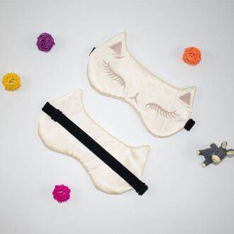 Kat Gezicht Geïmiteerd Zijde Ooglapje Shading Slaap Oog Verstelbare Eyepatch Travel Relax Cover Blindfold Eye Care Tools