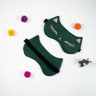 Kat Gezicht Geïmiteerd Zijde Ooglapje Shading Slaap Oog Verstelbare Eyepatch Travel Relax Cover Blindfold Eye Care Tools