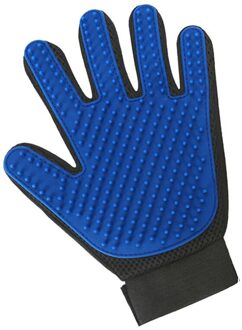Kat Grooming Handschoen Voor Katten Wol Handschoen Pet Haar Deshedding Borstel Kam Handschoen Voor Hond Reiniging Massage Handschoen Voor dier blauw links Glove