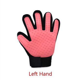 Kat Grooming Handschoen Voor Katten Wol Handschoen Pet Haar Deshedding Borstel Kam Handschoen Voor Hond Reiniging Massage Handschoen Voor dier roze links Glove