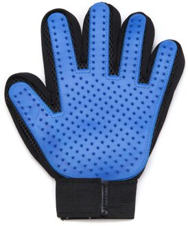 Kat Grooming Handschoenen Pet Hair Remover Handschoen Borstel Deshed Cleaner Massage Siliconen Handschoen Schoonmaakproducten Kaarden Voor Honden Katten blauw-links glove