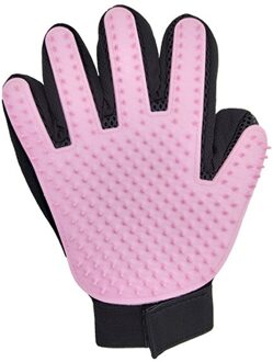 Kat Grooming Handschoenen Pet Hair Remover Handschoen Borstel Deshed Cleaner Massage Siliconen Handschoen Schoonmaakproducten Kaarden Voor Honden Katten roze-rechtsaf glove