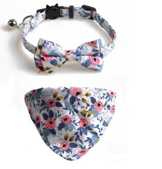 Kat Halsbanden Met Klokken Huisdier Driehoek Sjaal Slabbetjes Leuke Pet Bow Kraag Kit blauw