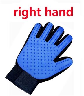Kat Handschoen Kat Grooming Handschoen Pet Borstel Handschoen Voor Kat Hond Haar Verwijderen Borstel Hond Deshedding Cleaning Kammen Massage Handschoenen rechtsaf blauw