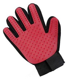 Kat Handschoen Kat Grooming Handschoen Pet Borstel Handschoen Voor Kat Hond Haar Verwijderen Borstel Hond Deshedding Cleaning Kammen Massage Handschoenen rechtsaf hand- / rood