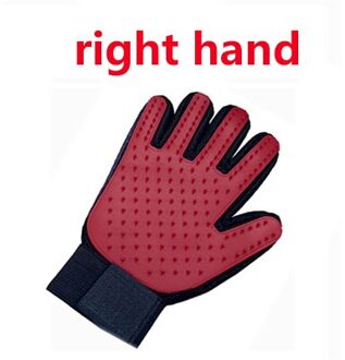 Kat Handschoen Kat Grooming Handschoen Pet Borstel Handschoen Voor Kat Hond Haar Verwijderen Borstel Hond Deshedding Cleaning Kammen Massage Handschoenen rechtsaf rood