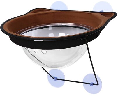 Kat Hangmat Bed Venster Ruimte Kap Zuignappen Katten Rust Seat Voor Pet Cat Rest Huis Zacht En Comfortabele Transparante bed koffie