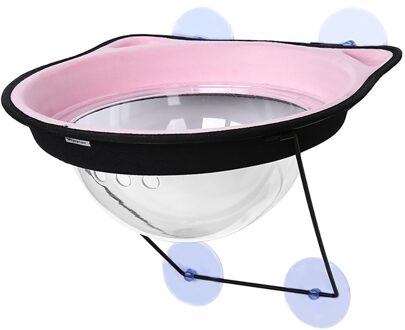 Kat Hangmat Bed Venster Ruimte Kap Zuignappen Katten Rust Seat Voor Pet Cat Rest Huis Zacht En Comfortabele Transparante bed Roze