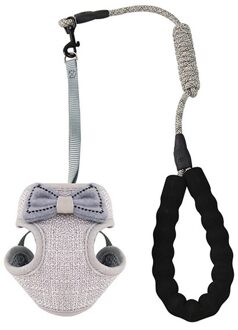 Kat Harness Strap Ademend Mesh Vest Kragen Verstelbare Met Leuke Strik Huisdier Riemen Borst Kat Riemen Borst Grijs